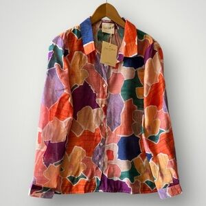 🎉5 for $45🎉 NWT Easy Clothes top blouse shirt size L silk blend